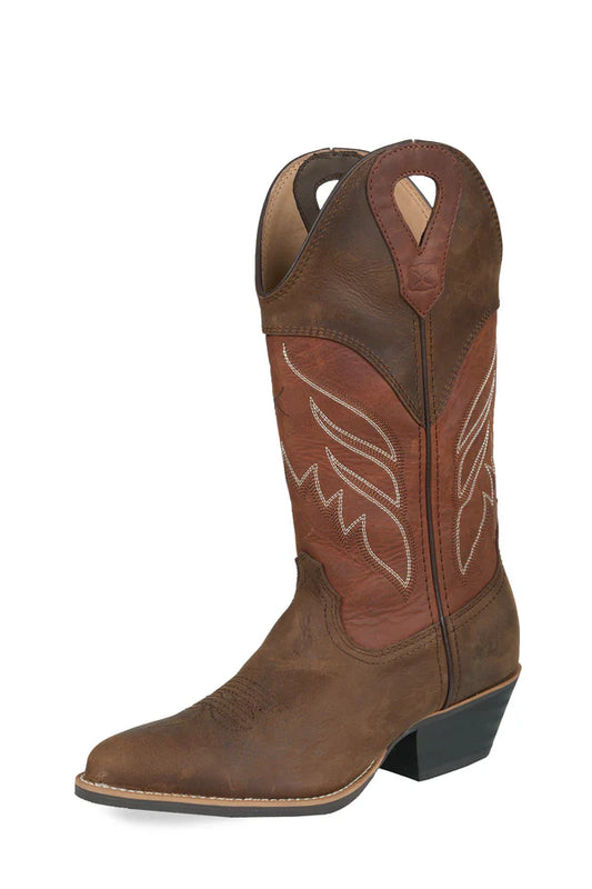 Twisted X Women's 12" Dual Tone Western Boot - BROWN/GINGER