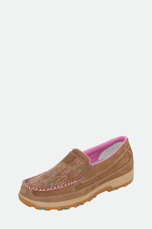 Twisted X Women's Cactus Cellstretch Mocs Slip on ( Brown/Multi) - TCWXC0066