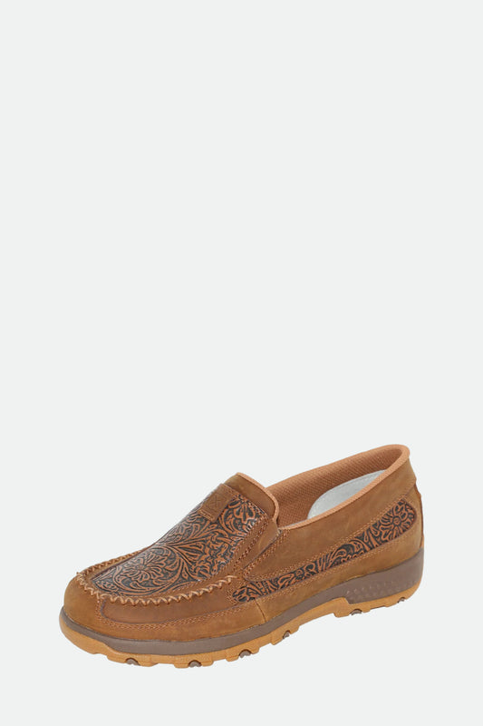 Twisted X - Womens Brown Tooled Cell Stretch Moc