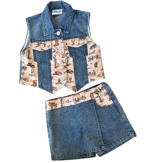 Shea Baby Two PC Out West Cowgirl Skort Set