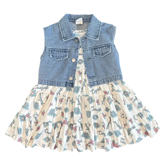 Shea Baby Two PC Retro Cowgirl Vest & Dress Set
