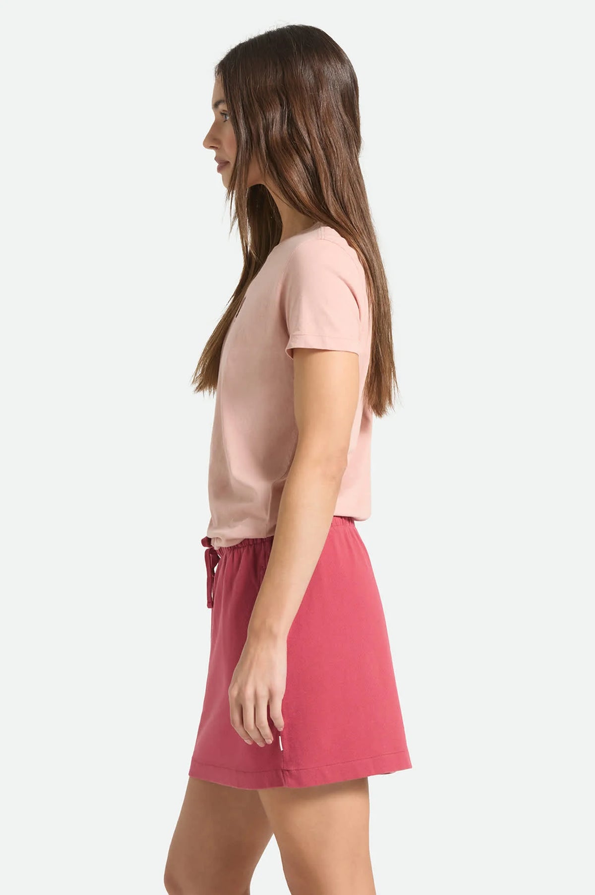 Brixton Women's Two Boots Slim Crew Tee - Silver Pink