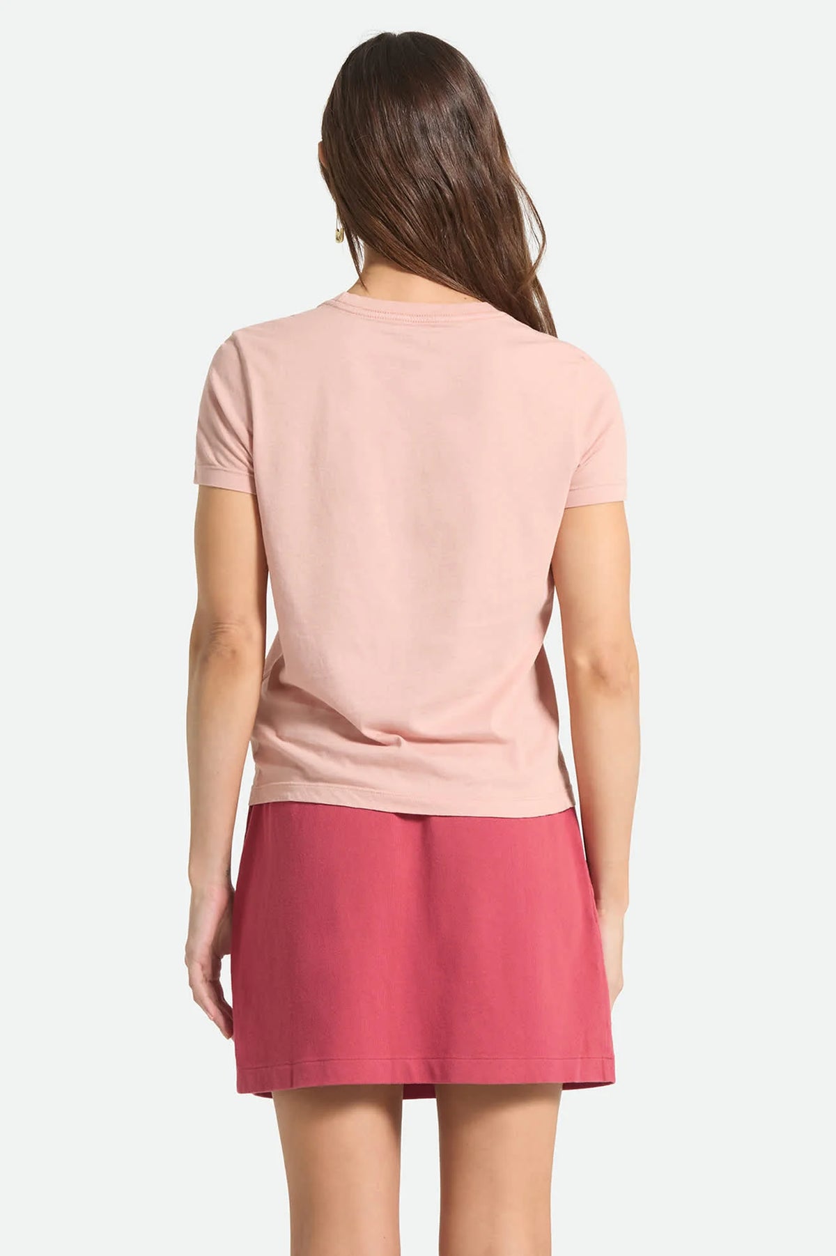 Brixton Women's Two Boots Slim Crew Tee - Silver Pink