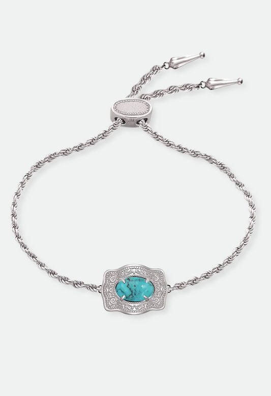 SpurWest Ultra Mini Belt Buckle Bracelet (Oasis) - Silver