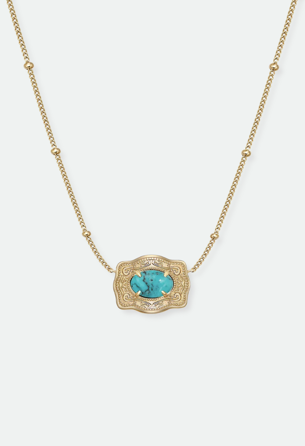 SpurWest Ultra Mini Belt Buckle Necklace (Oasis) - Gold