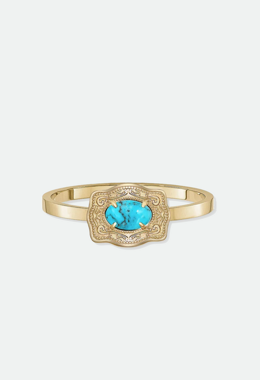 SpurWest Ultra Mini Belt Buckle Adjustable Ring (Oasis) - Gold