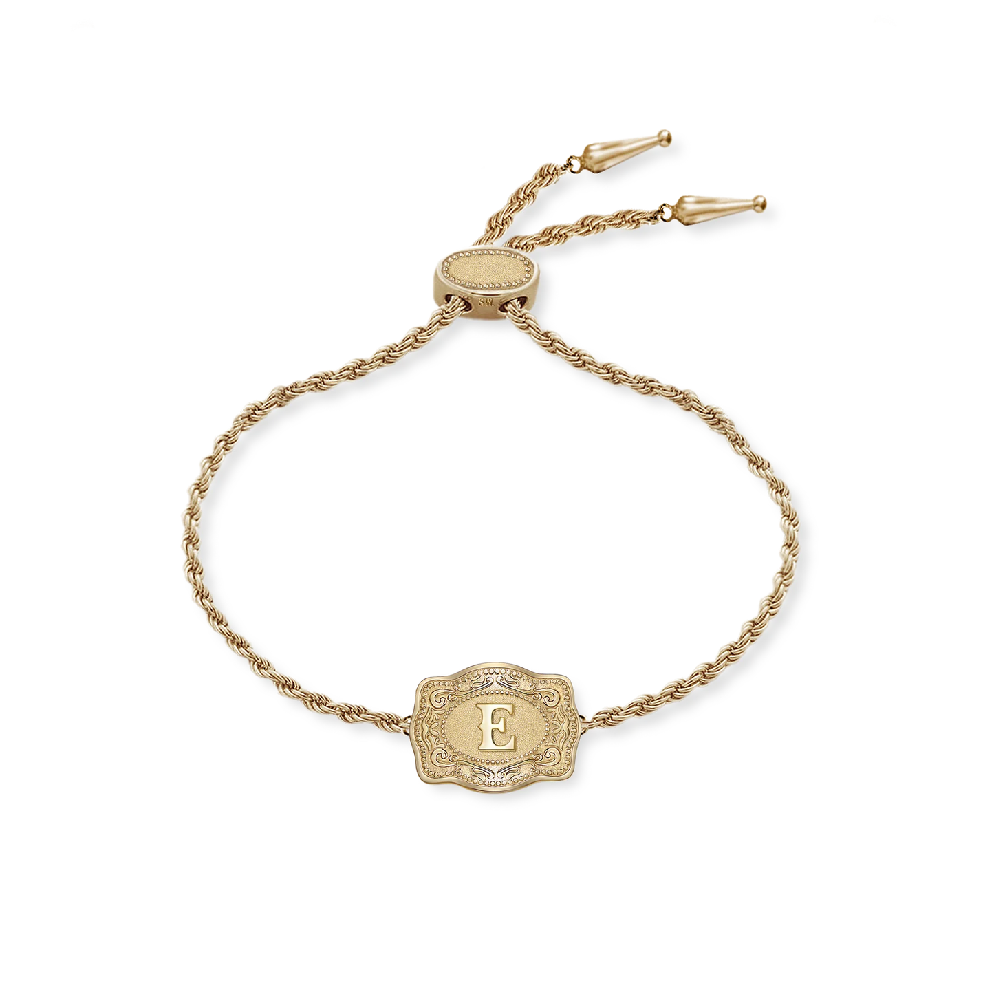 SpurWest Ultra Mini Belt Buckle Bracelet (Initial) - Gold