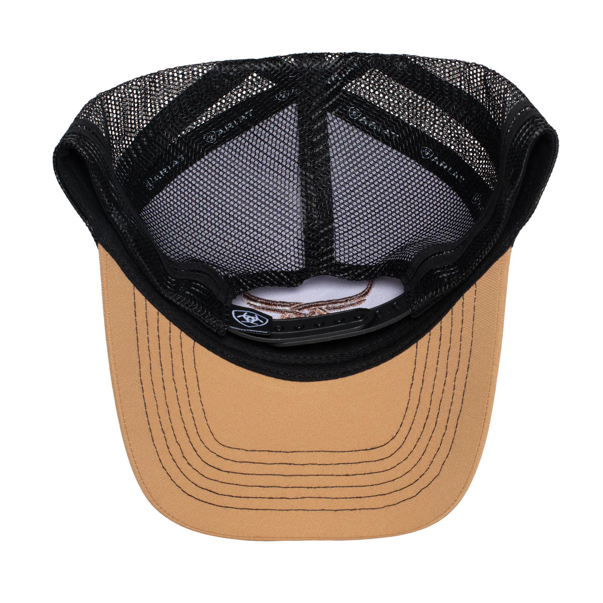 Ariat Unisex Bull Horn Trucker Cap - Black/Khaki