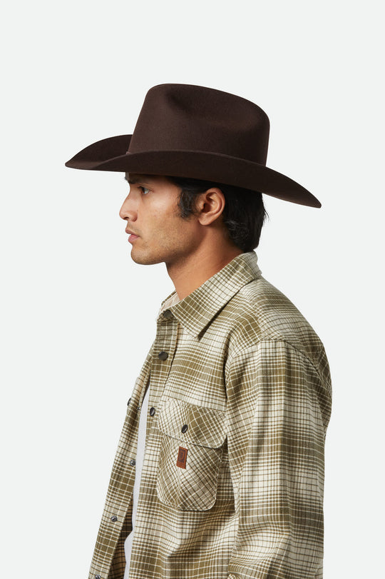 Brixton Unisex Style Laredo Cowboy Hat - Dark/Brown