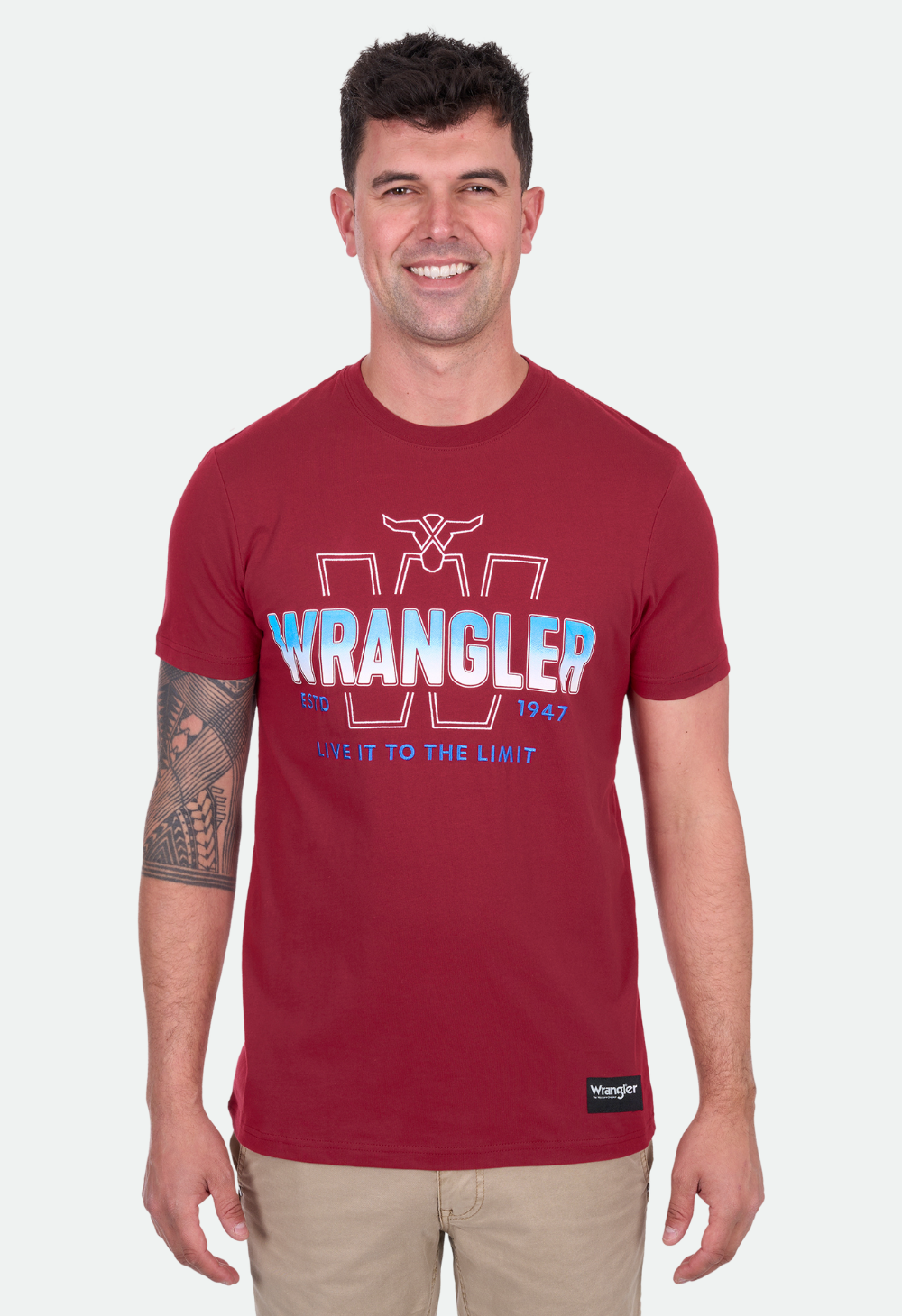 Wrangler Men's WESLEY SS Tee - Red