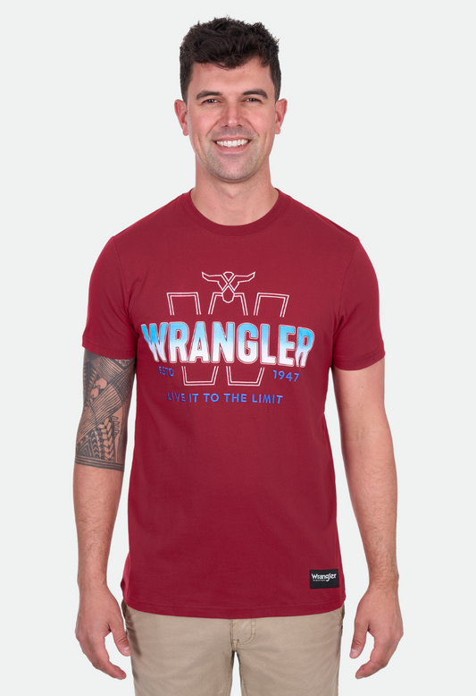 Wrangler Men's WESLEY SS Tee - Red