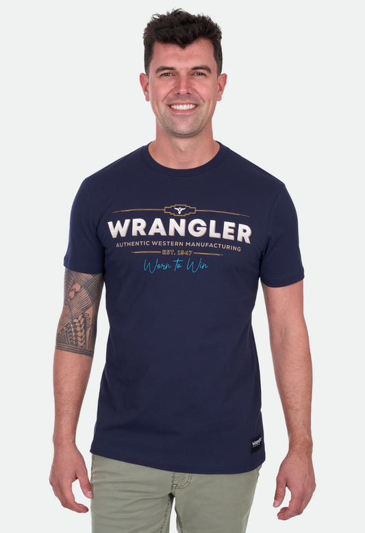 Wrangler Men's ALBERT SS Tee - Navy