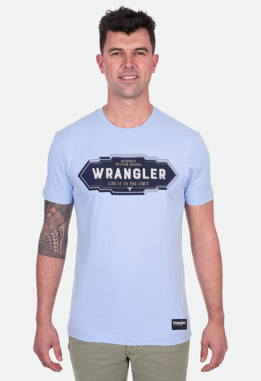 Wrangler Men's ROY SS Tee - Light Blue