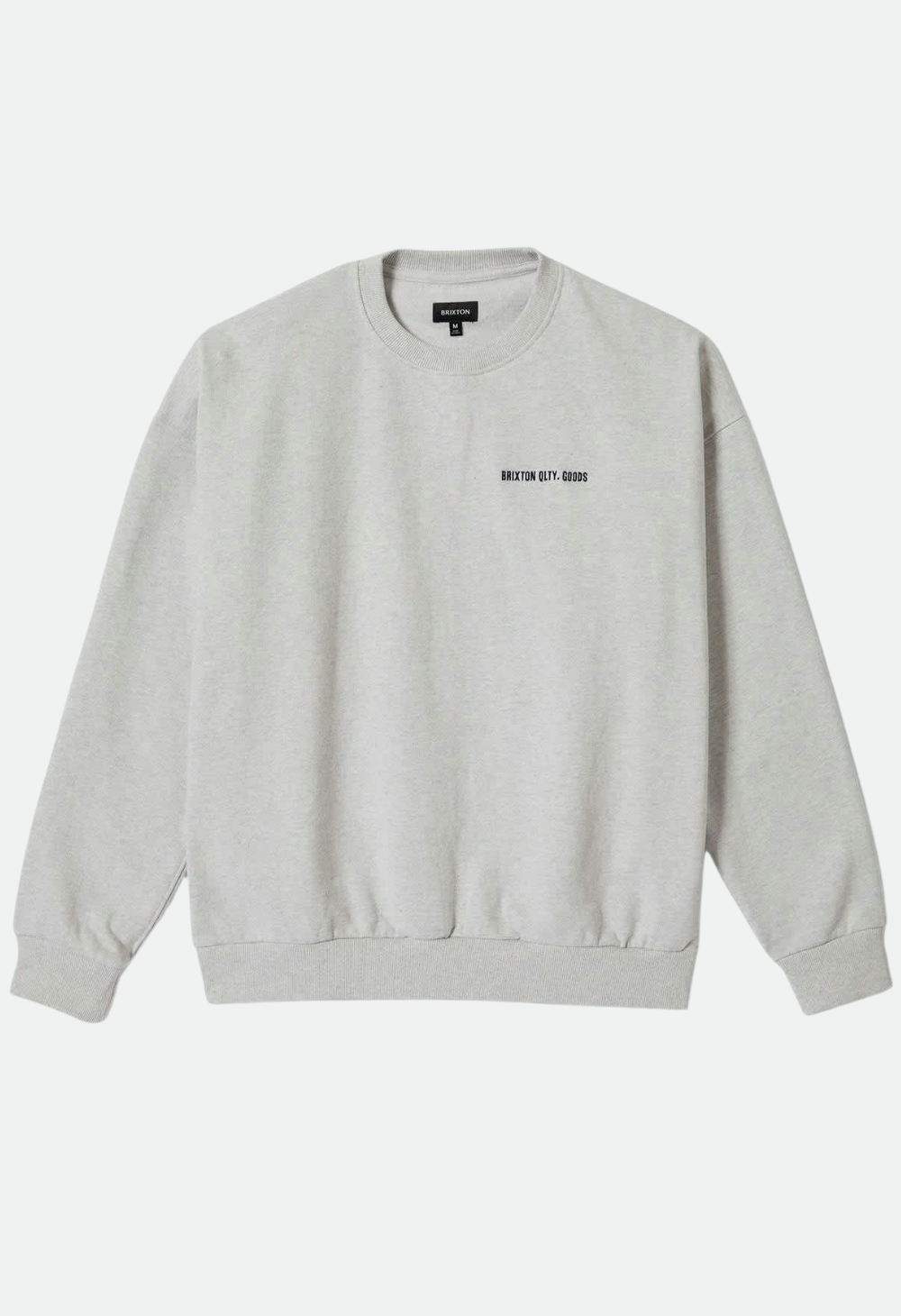 Brixton Embroidered Heavy Weight Crew - Heather Grey