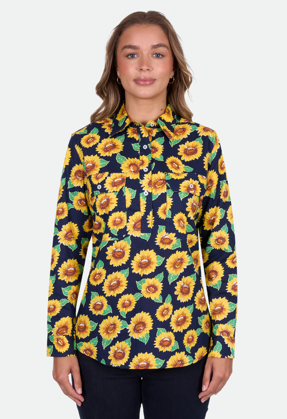 Hard Slog Women's Ally 1/2 Plkt Ls Shirt - Multi