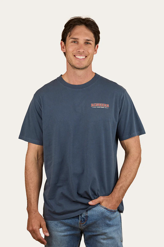 Ringers Western Men's Ute Flag Loose Fit T-Shirt - Washed Navy
