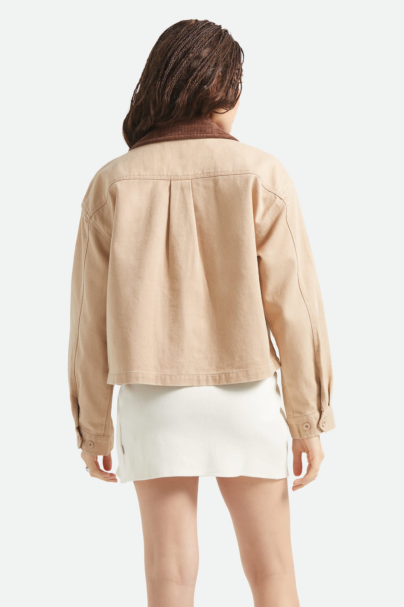 Brixton Women's Utopia Patchwork Overshirt - Washed Timeless Taupe