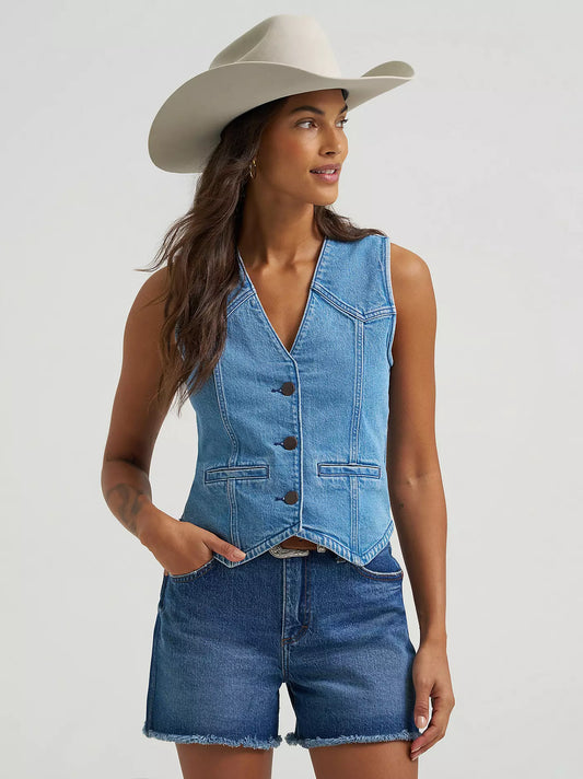 Wrangler Women's Denim Vest - Light Denim