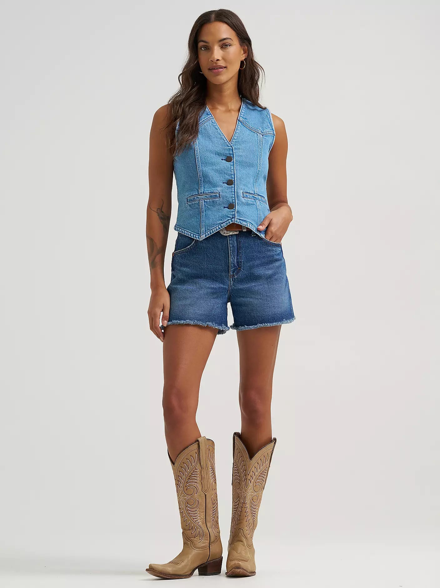 Wrangler Women's Denim Vest - Light Denim