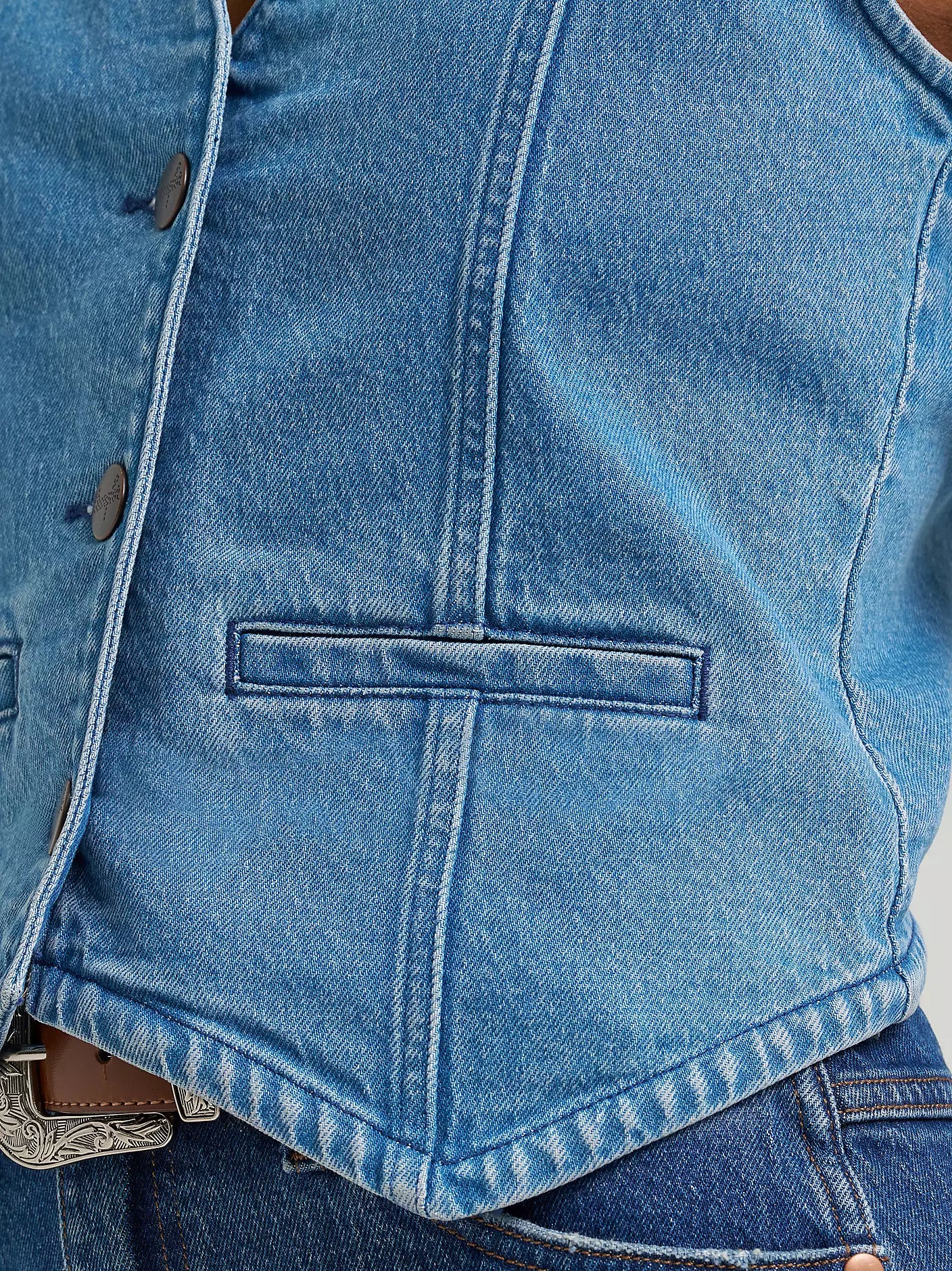 Wrangler Women's Denim Vest - Light Denim