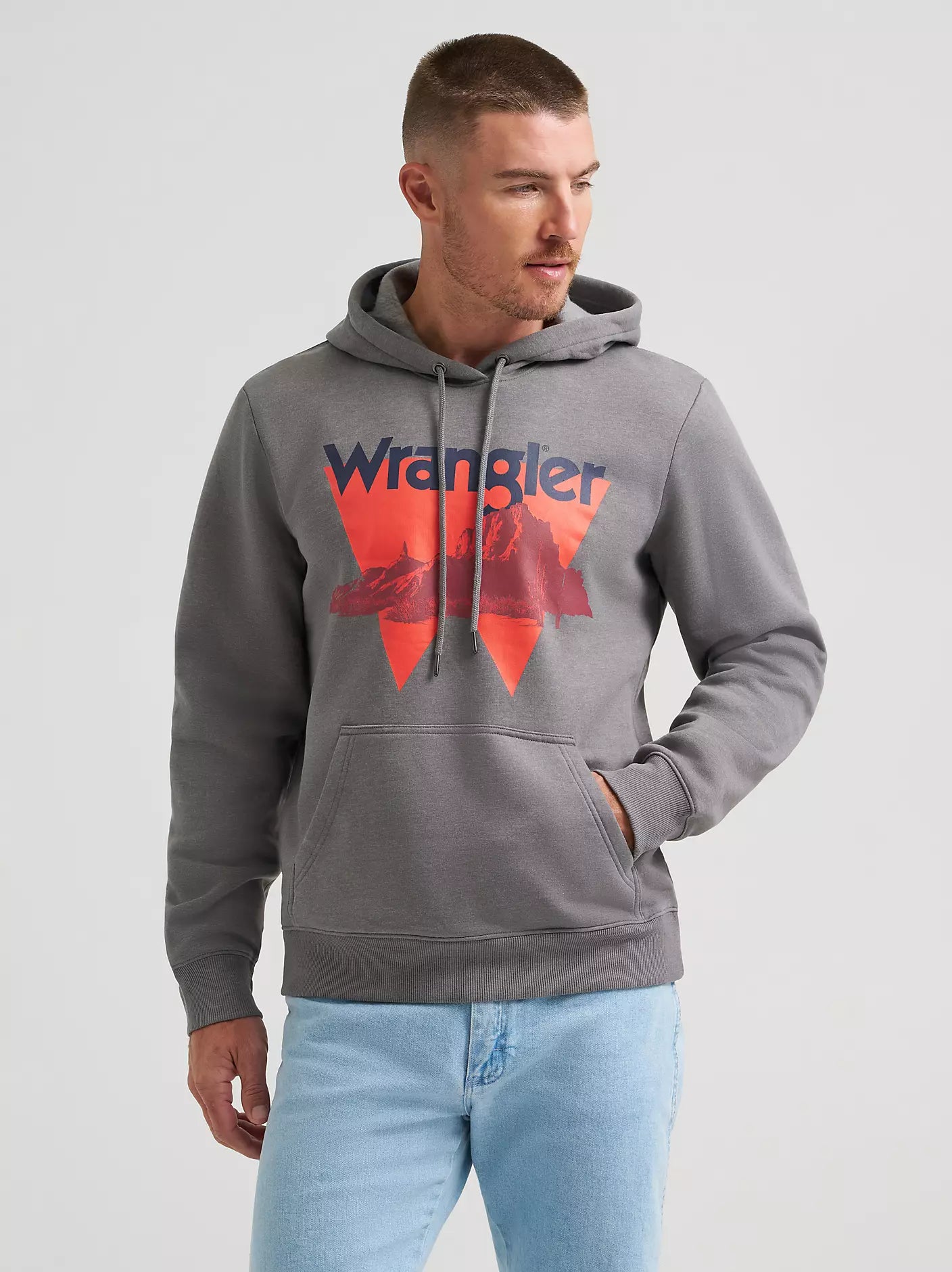 Wrangler Men's W Desert Graphic Hoodie - Grey Heather
