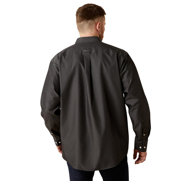 Ariat Men's Wrinkle Free Pinpoint Oxford Shirt - Black