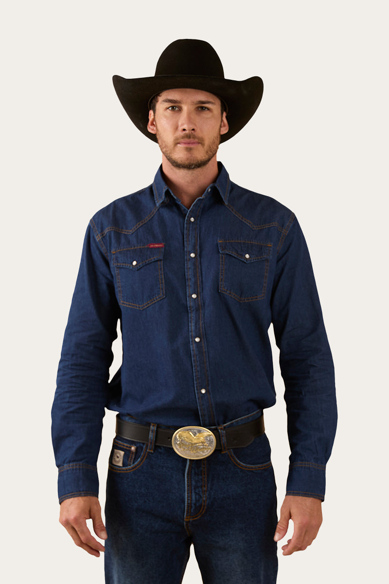 Ringers Western Men's Tahoe Denim Shirt (Classic Blue)