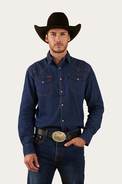 Ringers Western Men's Tahoe Denim Shirt (Classic Blue)