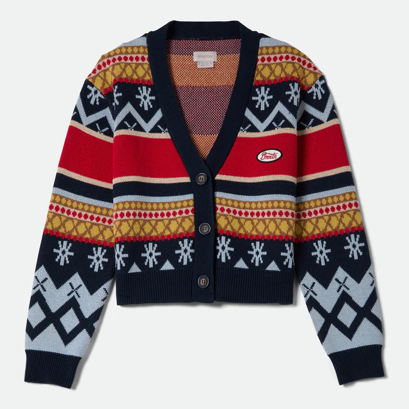 Brixton Winter Racing Cardigan - Multi Racing Stripe