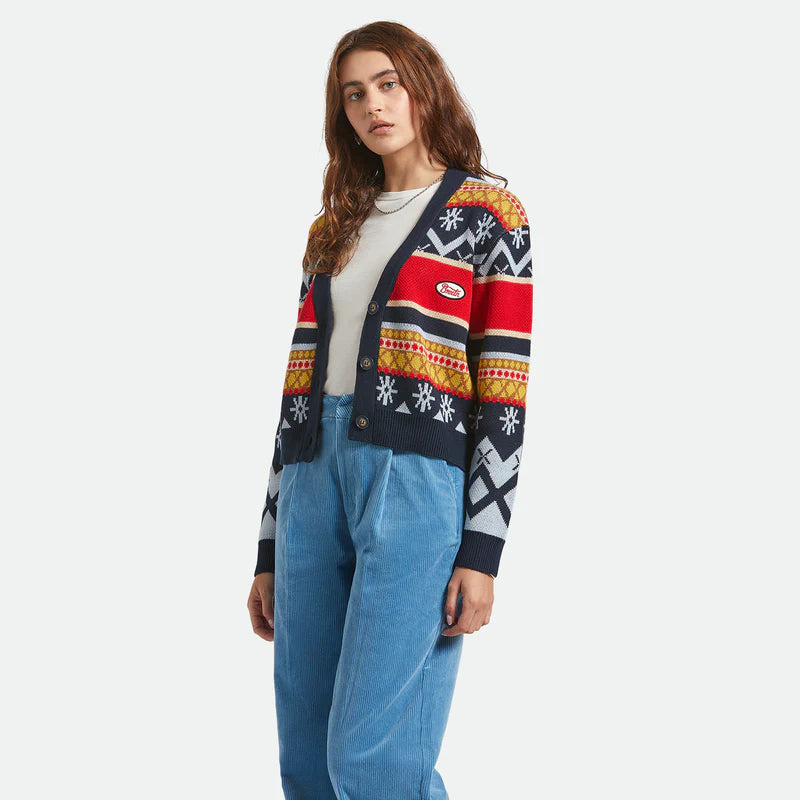 Brixton Winter Racing Cardigan - Multi Racing Stripe