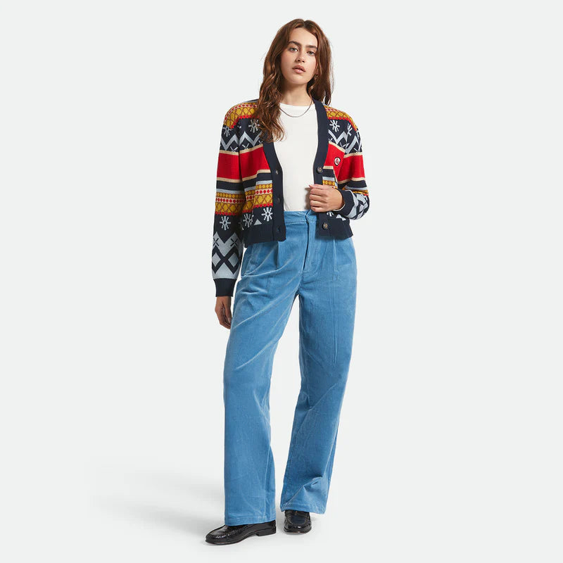 Brixton Winter Racing Cardigan - Multi Racing Stripe