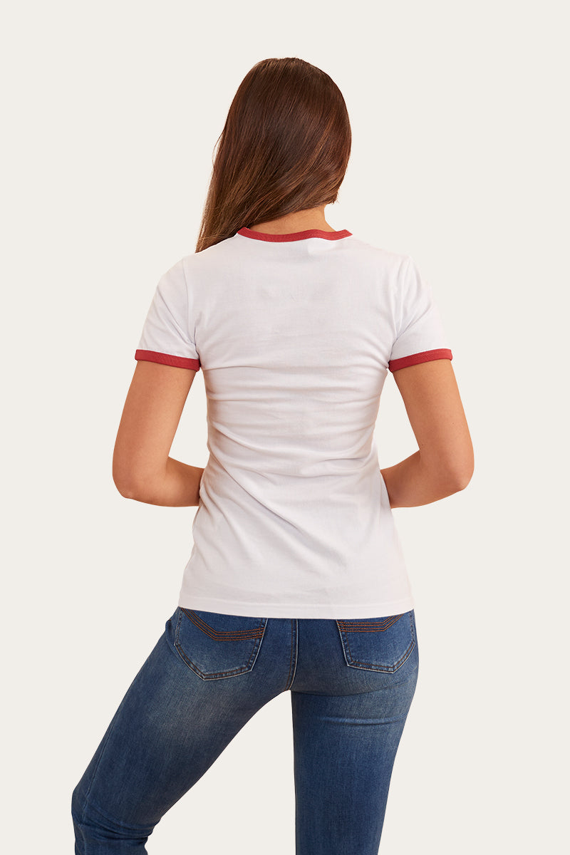 Ringers Western Ramblin Rose Ringer T-Shirt (White)