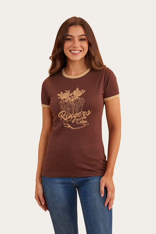 Ringers Western Women's Tally Ringer T-Shirt (Chocolate)