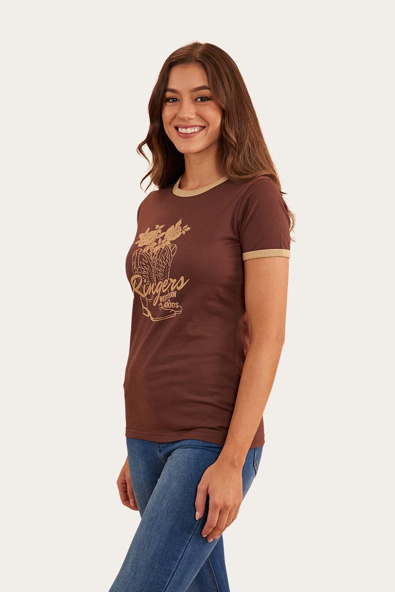 Ringers Western Women's Tally Ringer T-Shirt (Chocolate)