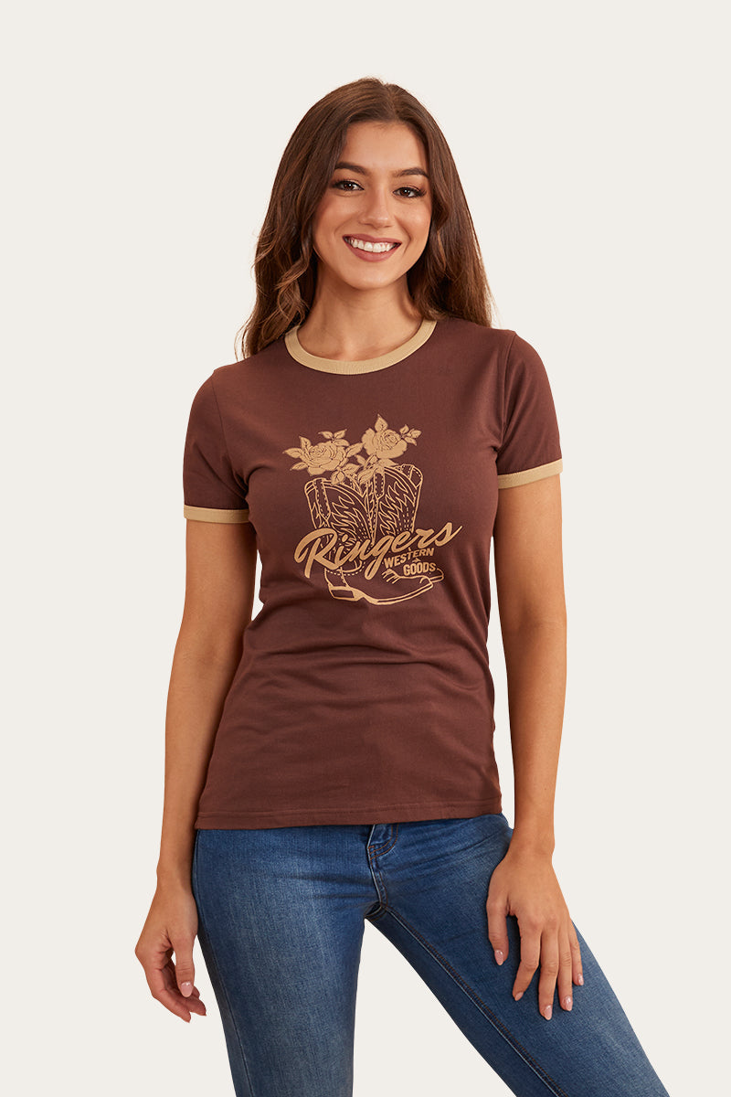Ringers Western Women's Tally Ringer T-Shirt (Chocolate)