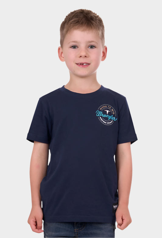WRANGLER BOYS ZANE S/S TEE (NAVY)