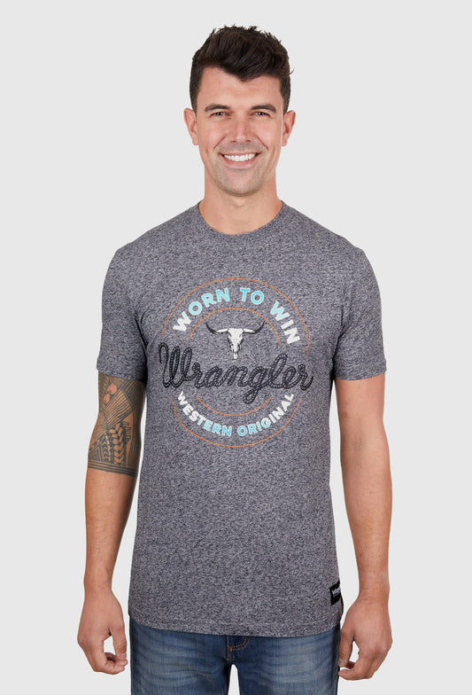 WRANGLER MENS DAVID S/S TEE (CHARCOAL MARLE)