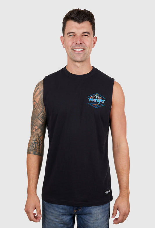 WRANGLER MENS JACK MUSCLE TANK (BLACK)