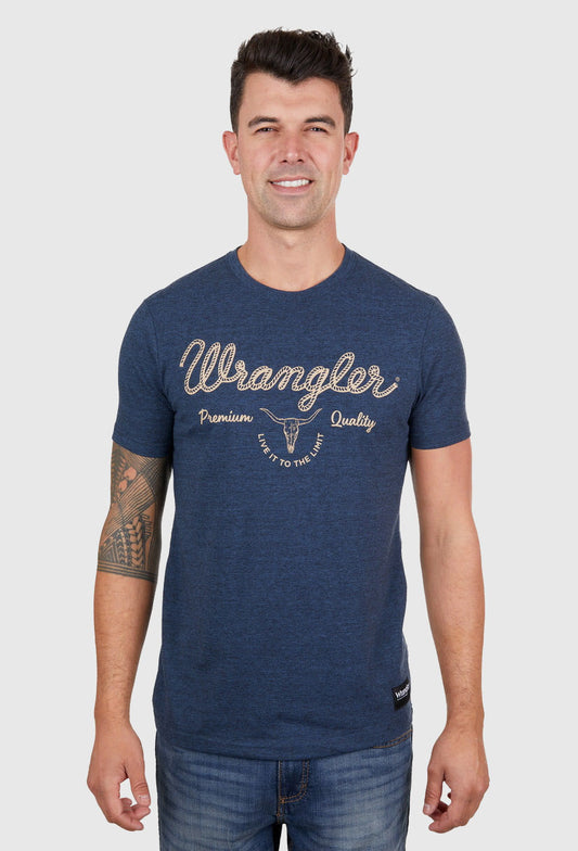 WRANGLER MENS MASON S/S TEE (NAVY MARLE)
