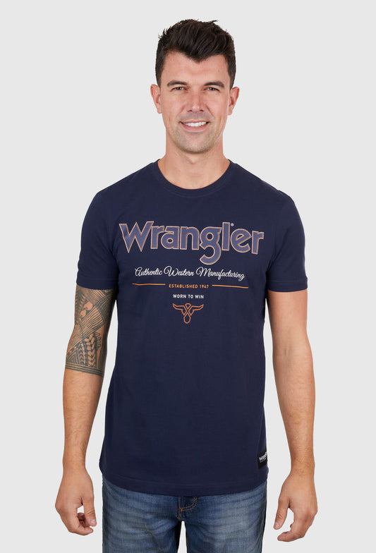 WRANGLER MENS OWEN S/S TEE (NAVY)