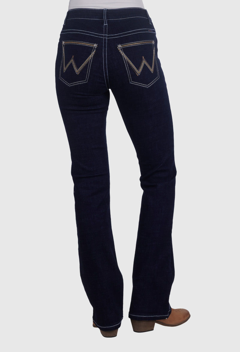 WRANGLER WOMENS AMBER JEAN WILLOW (DARK DYNASTY) 34"LEG