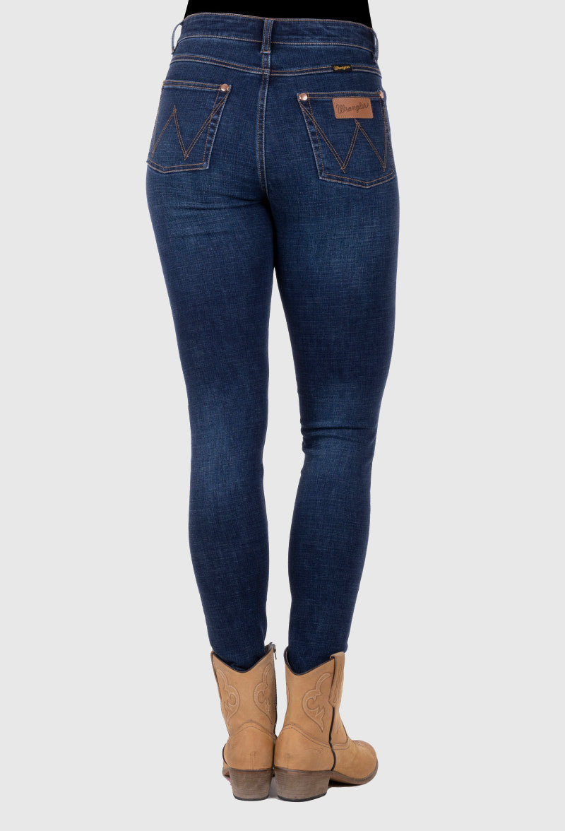 WRANGLER WOMENS SIERRA SKINNY JEAN (OLD INDIGO) 30 Leg