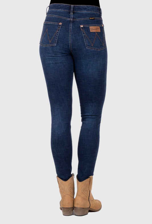 WRANGLER WOMENS SIERRA SKINNY JEAN (OLD INDIGO) 30 Leg