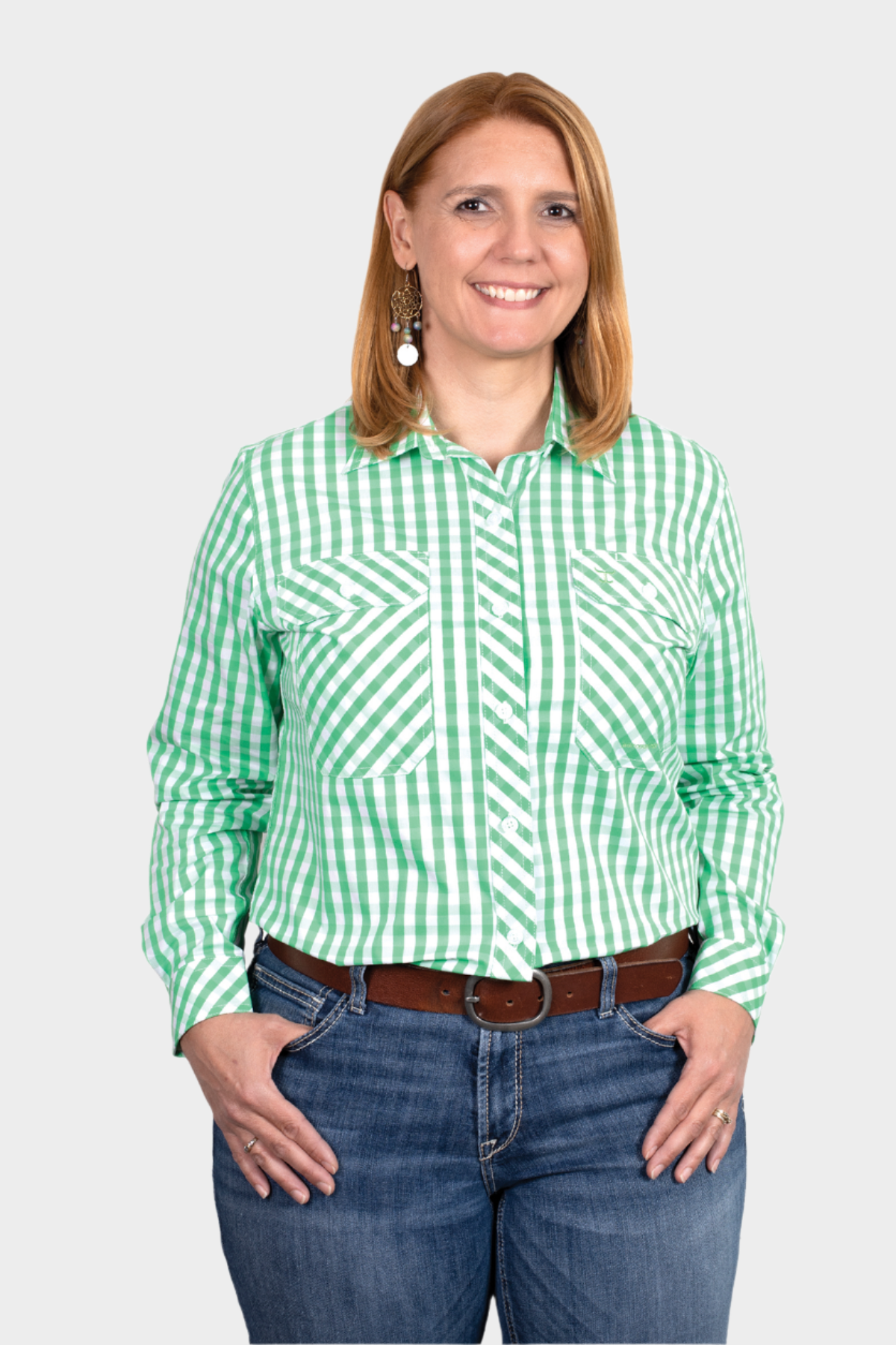 Just Country Women's Abbey Full Button - Ivy Check