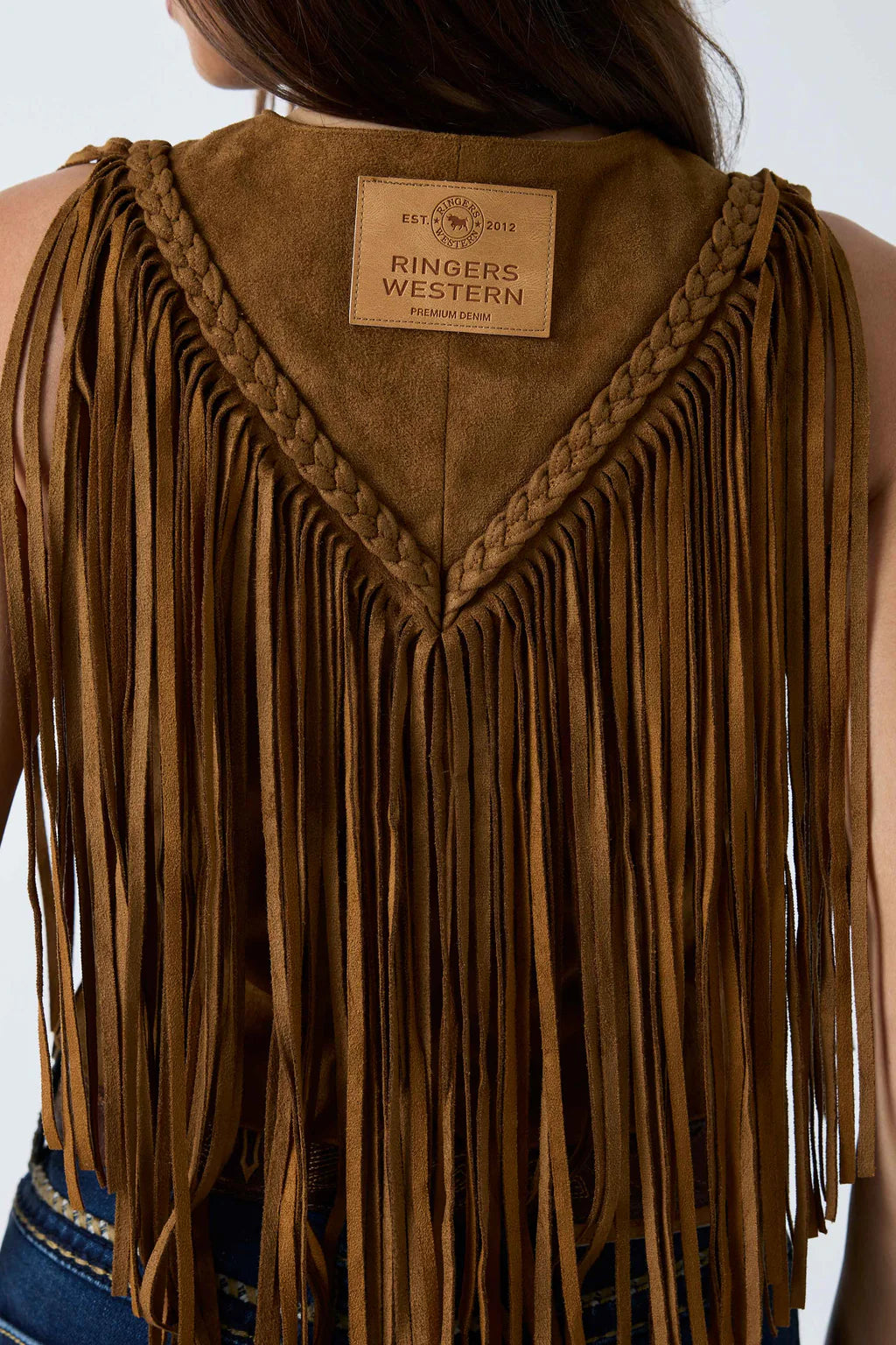 Ringers Western Womens Wanderlust Faux Suede Fringe Vest - Copper