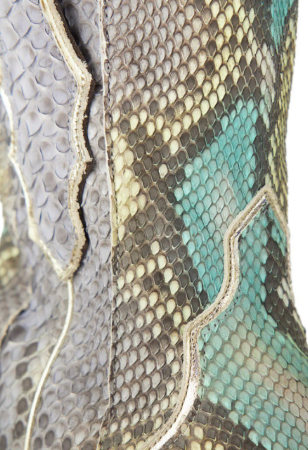 Lane Vickson Exotic Blue Python Watercolor Leather Boots