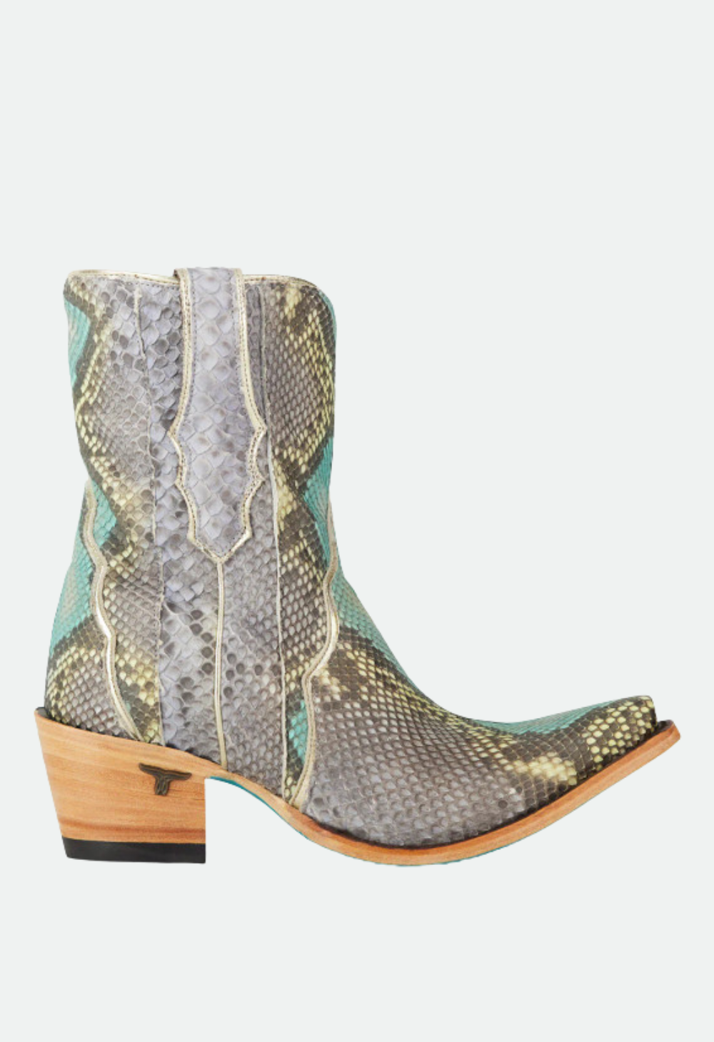 Lane Vickson Exotic Blue Python Watercolor Leather Boots