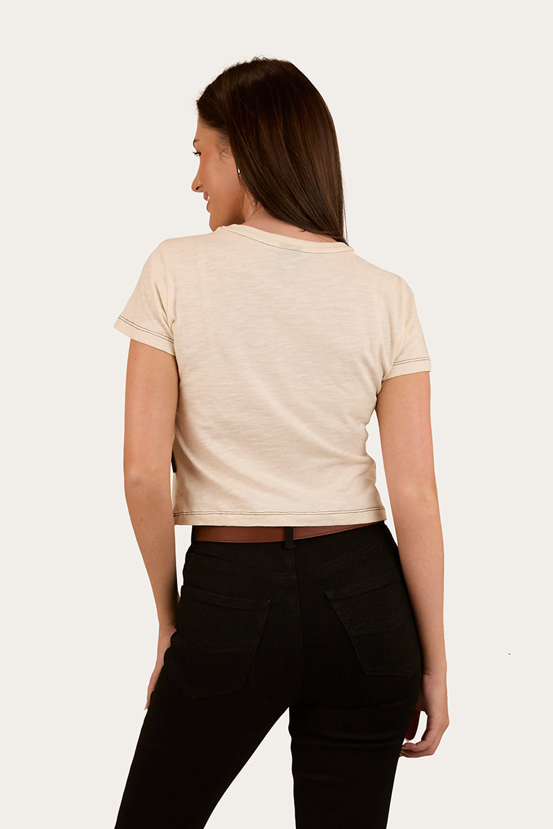 Ringers Western Womens We're Free Shrunken T-Shirt - Off White