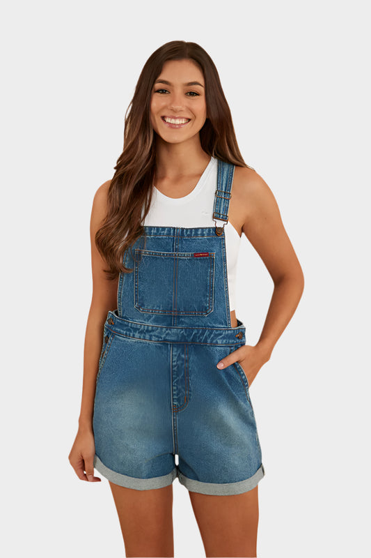 Ringers Western Womens Weekender Overall - Mid Wash Blue