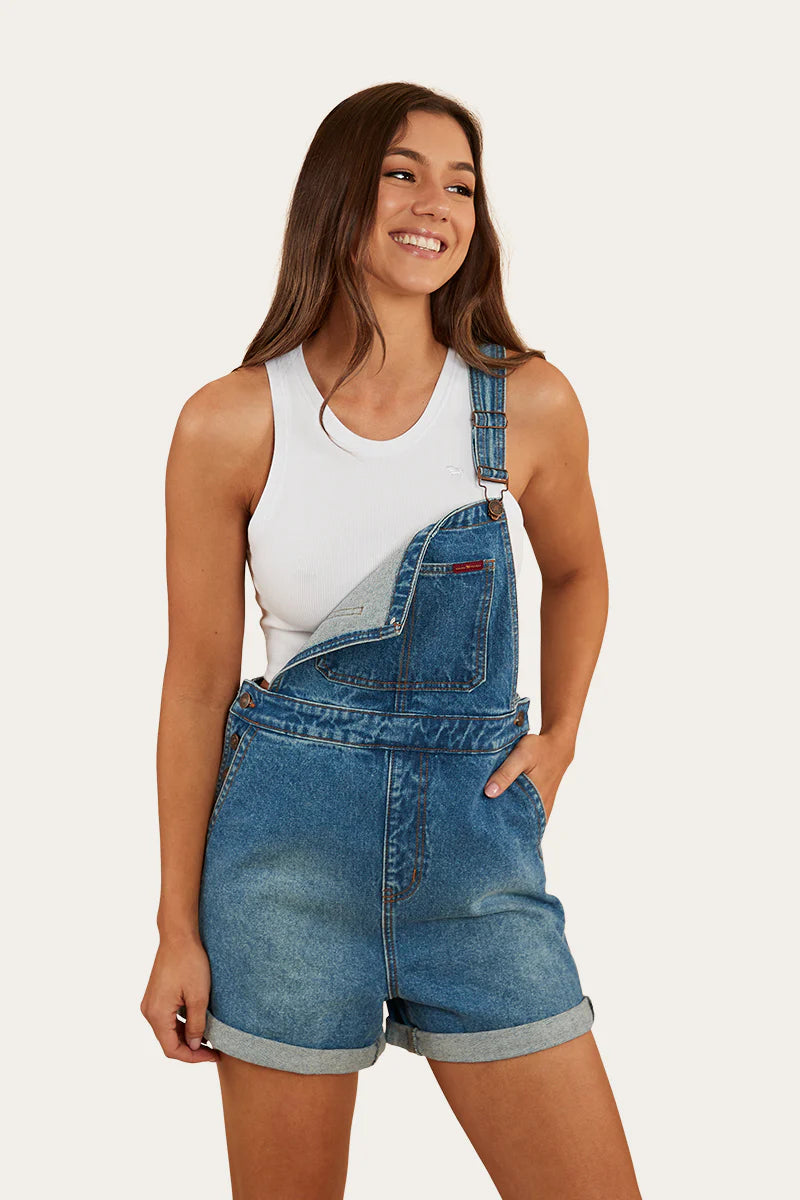 Ringers Western Womens Weekender Overall - Mid Wash Blue